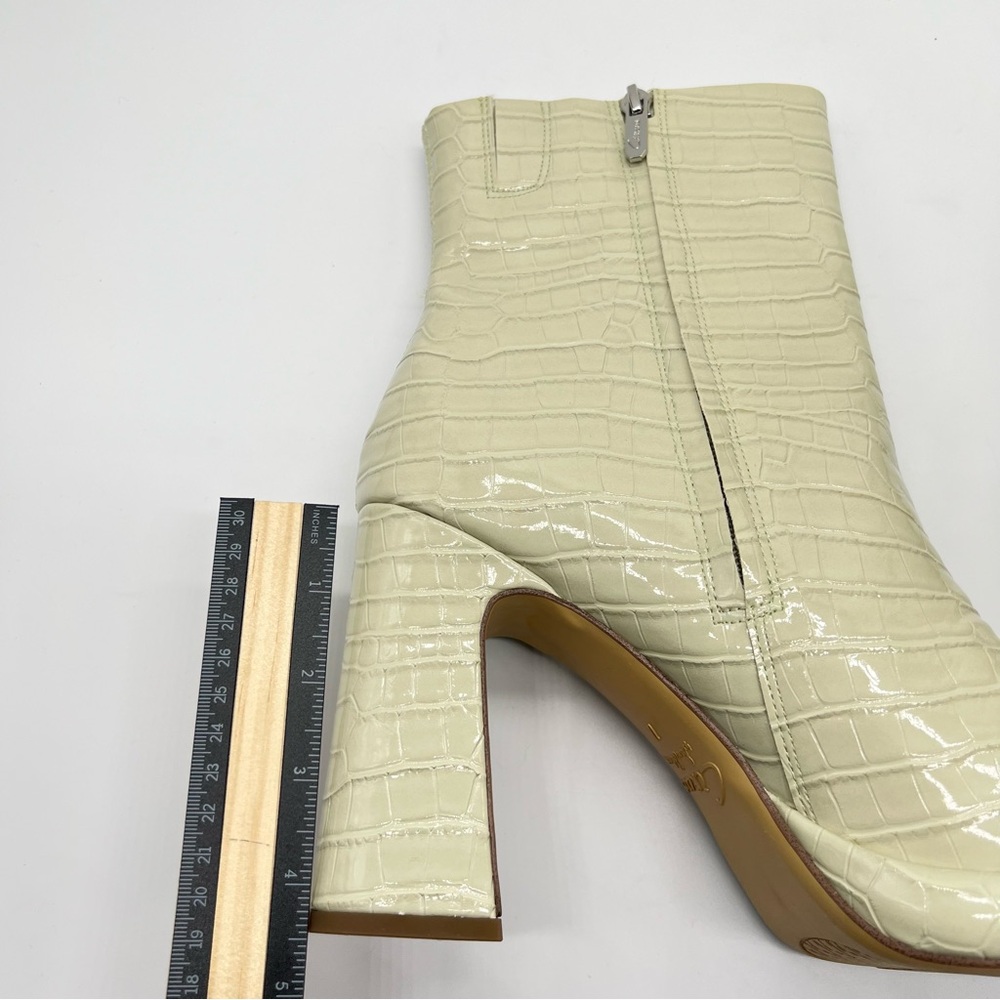 Circus Sam Edelman Size 11 Light Green Sage‎ Croc Embossed Platform Ankle Boots - Picture 14 of 15